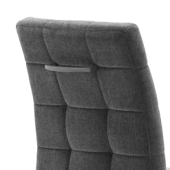 Discount Wohnen Freischwingerstühle aus Chenille in Dunkelgrau - Hulmane (2er Set)