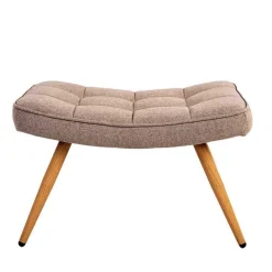 Hot Wohnen Fußhocker in Beige und Holzoptik - Trees