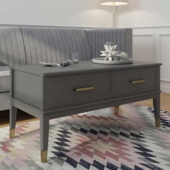 Sale Wohnen Funktioneller Couchtisch in Grau & Gold - Obbo
