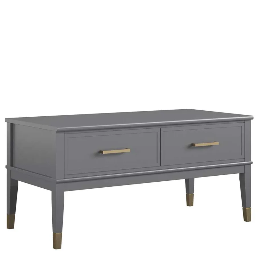 Sale Wohnen Funktioneller Couchtisch in Grau & Gold - Obbo