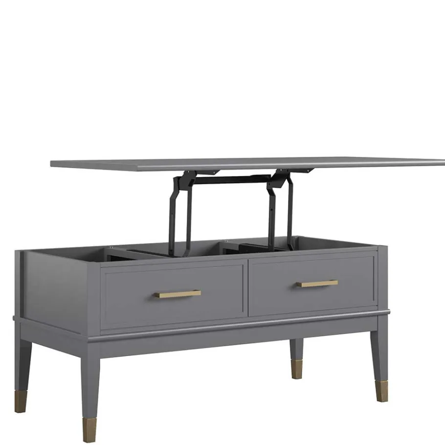 Sale Wohnen Funktioneller Couchtisch in Grau & Gold - Obbo