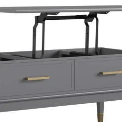 Sale Wohnen Funktioneller Couchtisch in Grau & Gold - Obbo