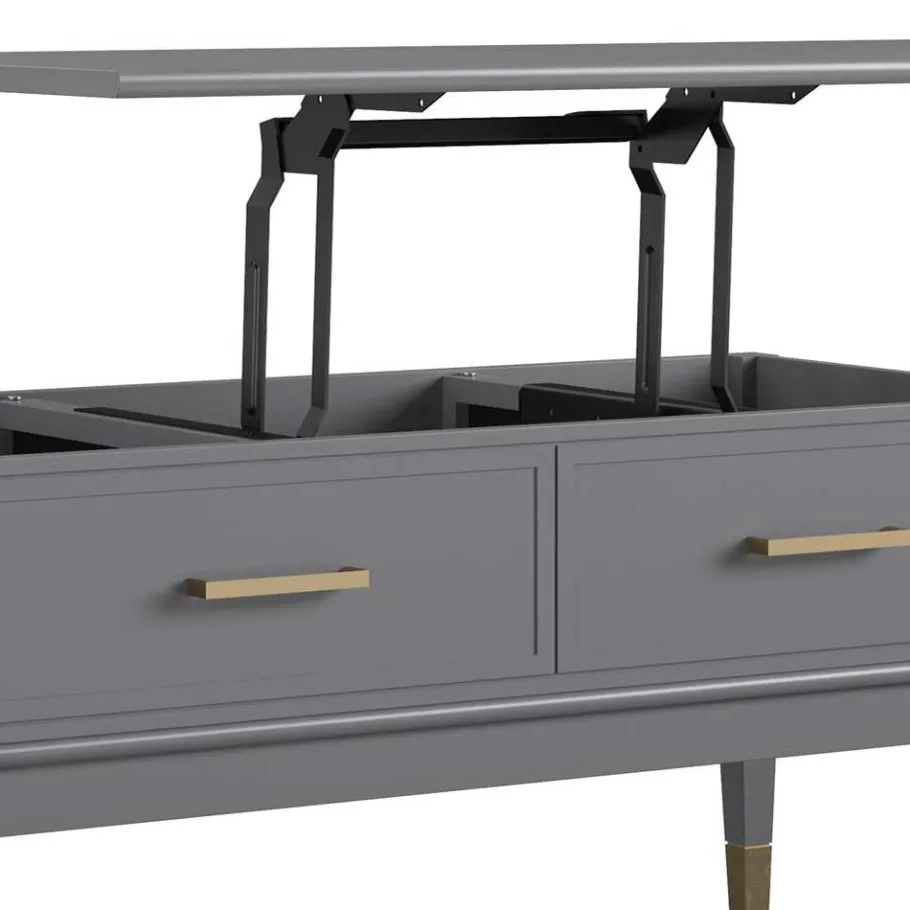 Sale Wohnen Funktioneller Couchtisch in Grau & Gold - Obbo