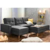 Outlet Wohnen Funktionelles Ecksofa in Dunkelgrau - Kalastania (zweiteilig)