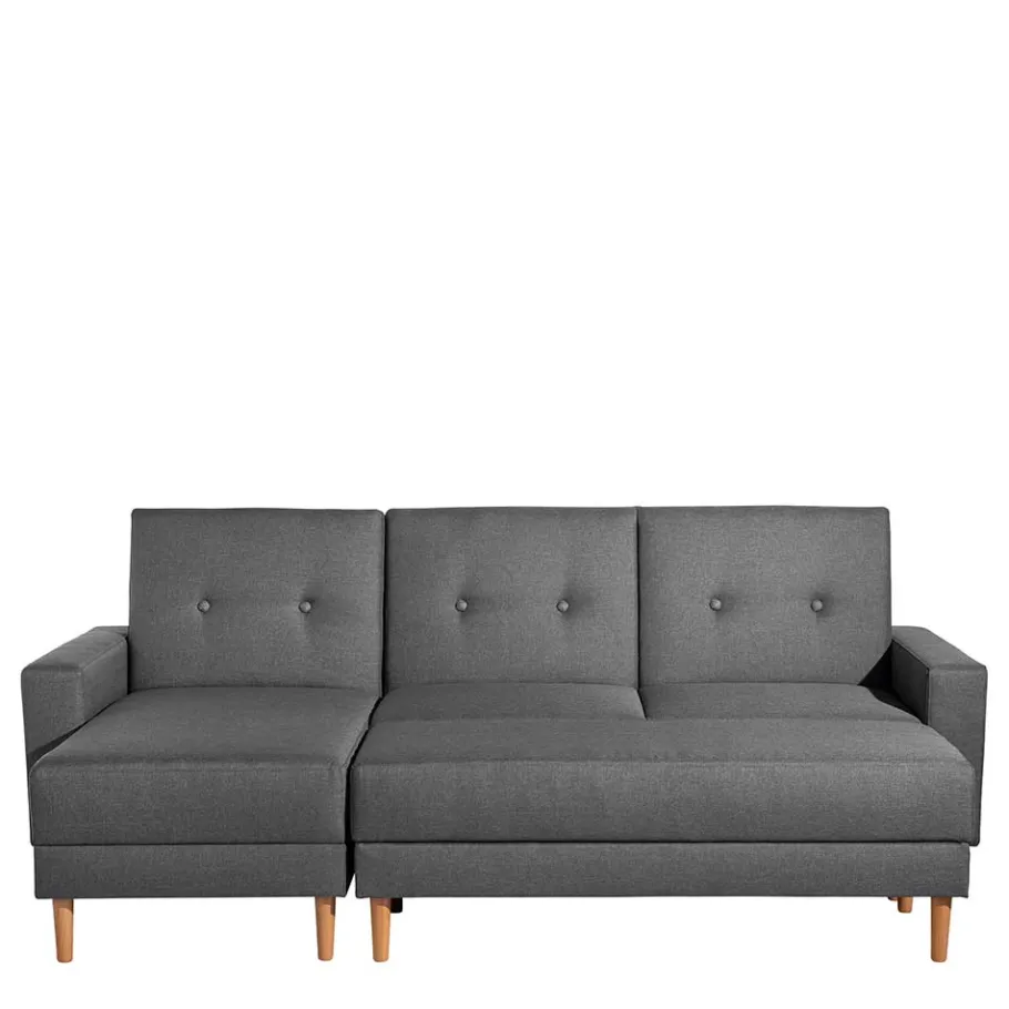 Outlet Wohnen Funktionelles Ecksofa in Dunkelgrau - Kalastania (zweiteilig)