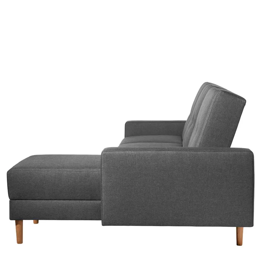Outlet Wohnen Funktionelles Ecksofa in Dunkelgrau - Kalastania (zweiteilig)