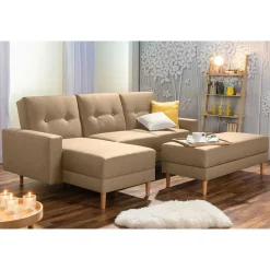 Wohnen Funktionsecke mit Hocker Set - Idenov (zweiteilig)
