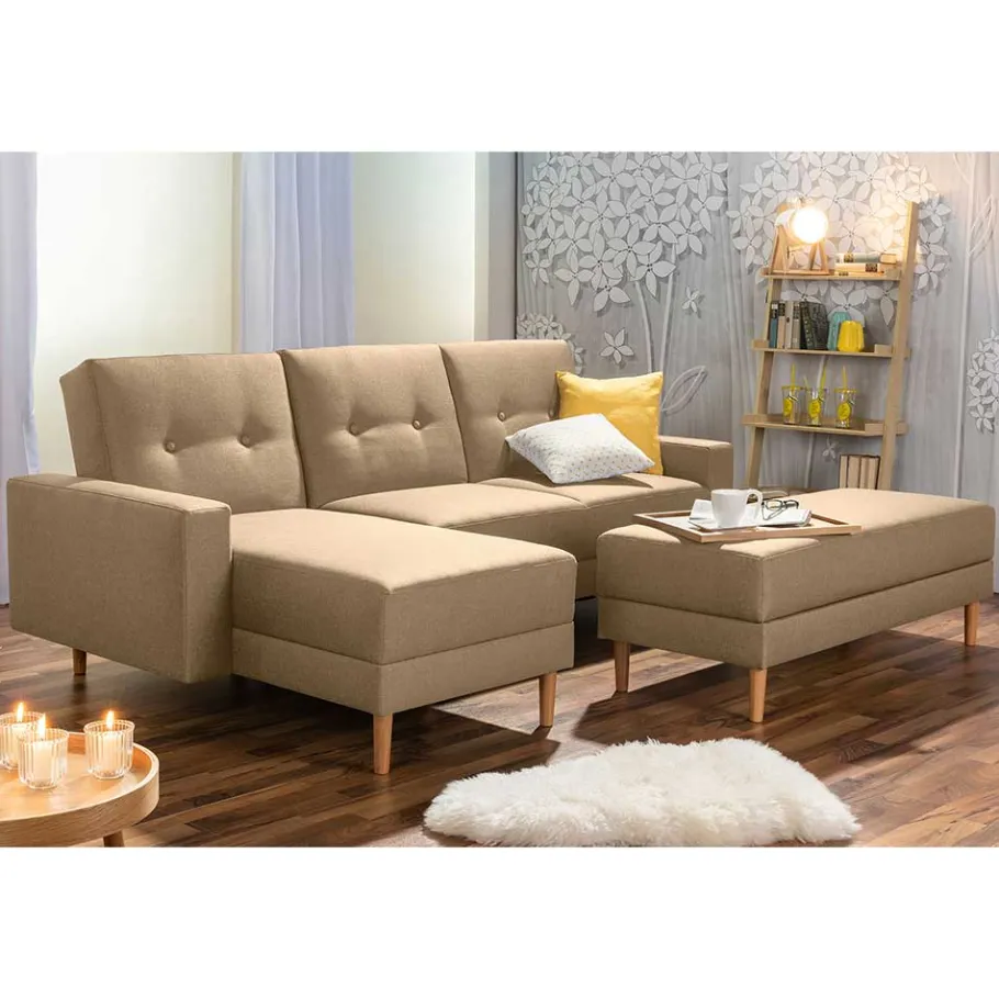 Wohnen Funktionsecke mit Hocker Set - Idenov (zweiteilig)