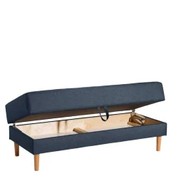 Discount Wohnen Funktionsecke und Hocker in Blau - Wale (zweiteilig)