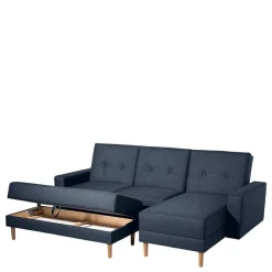 Discount Wohnen Funktionsecke und Hocker in Blau - Wale (zweiteilig)