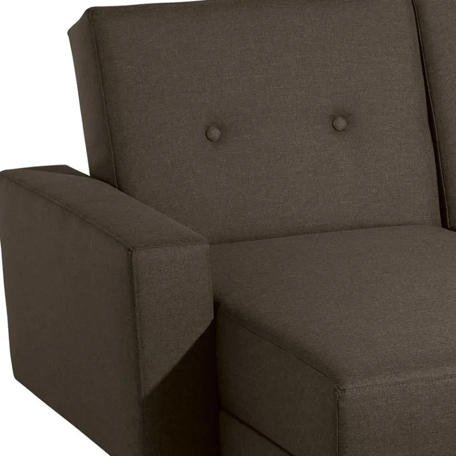 Discount Wohnen Funktionsecksofa in Braun mit Erle - Iljona (zweiteilig)