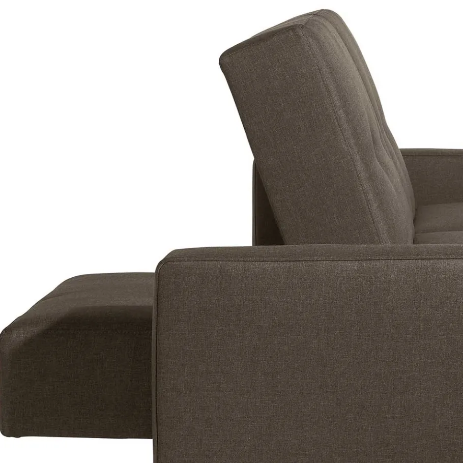 Discount Wohnen Funktionsecksofa in Braun mit Erle - Iljona (zweiteilig)