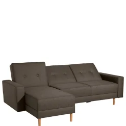 Discount Wohnen Funktionsecksofa in Braun mit Erle - Iljona (zweiteilig)