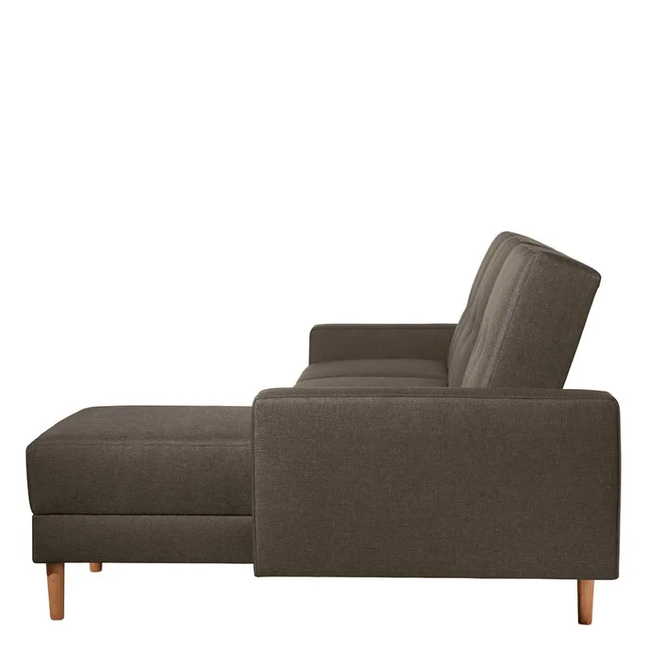 Discount Wohnen Funktionsecksofa in Braun mit Erle - Iljona (zweiteilig)