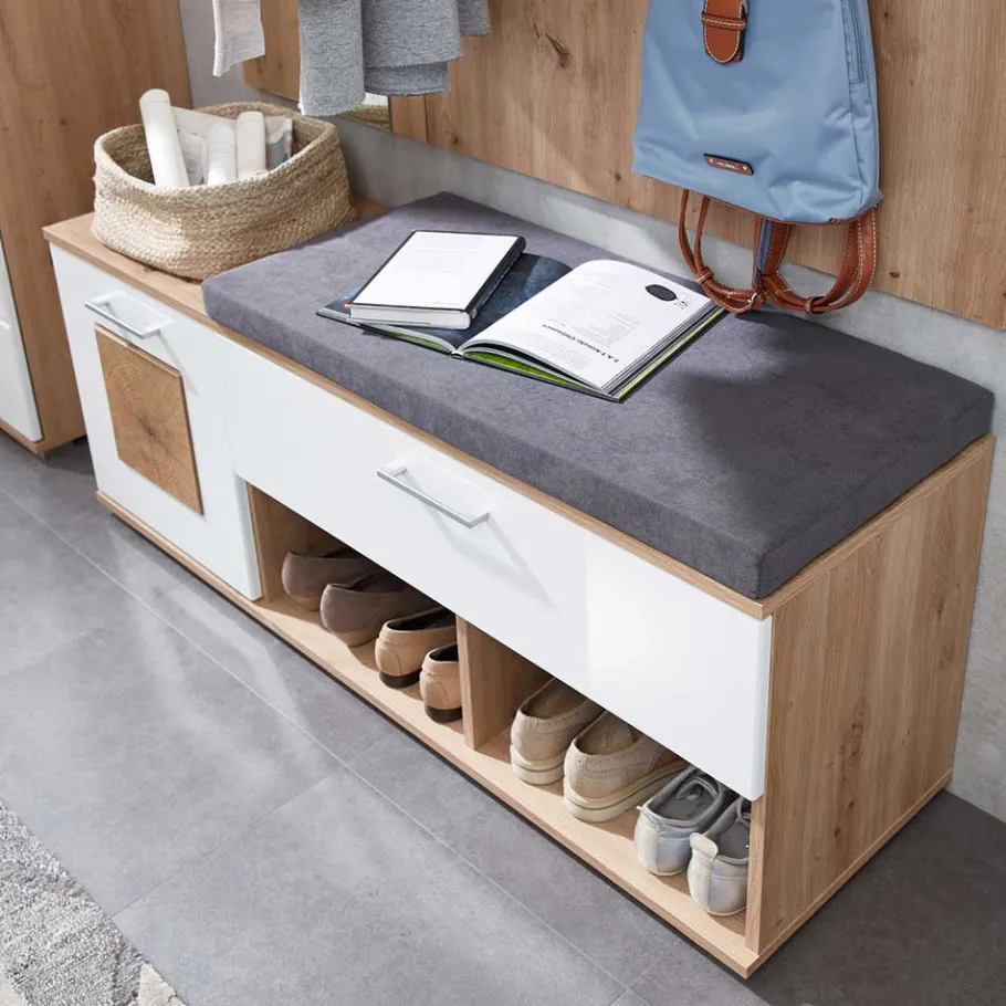 Discount Wohnen Garderobe & Dielenbank Set - Cluster (zweiteilig)