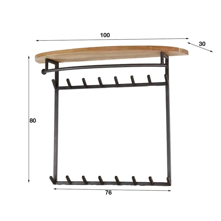 Online Wohnen Garderobe mit 16 Haken und Stange - Drucana
