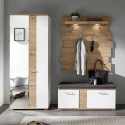 Sale Wohnen Garderobenmöbel Set mit LED Licht - Symbrosia (dreiteilig)