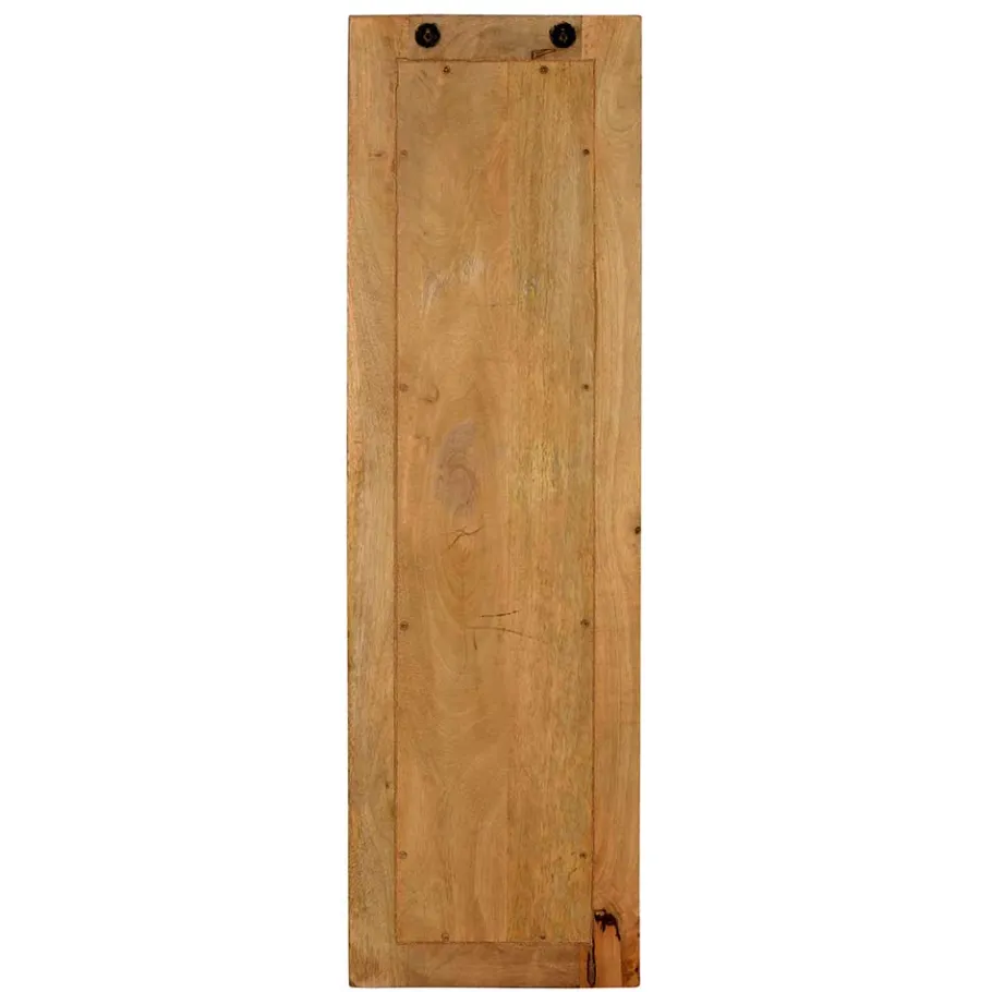 Outlet Wohnen Garderobenpaneel aus Holz & Rattan Geflecht - Lazianus