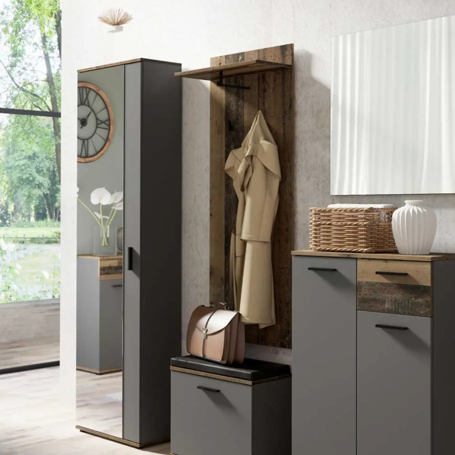Hot Wohnen Garderobenpaneel im Altholz Look - Thani