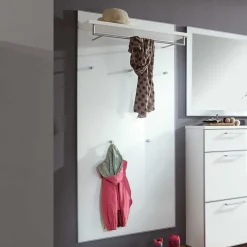 Discount Wohnen Garderobenpaneel Zoricano in Weiß Glas beschichtet