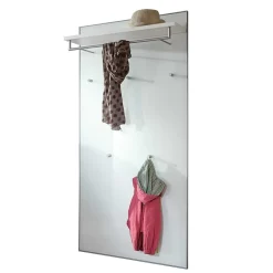 Discount Wohnen Garderobenpaneel Zoricano in Weiß Glas beschichtet