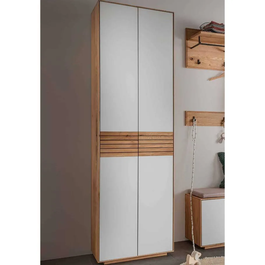 Best Wohnen Garderobenschrank aus Asteiche Massivholz - Zonga