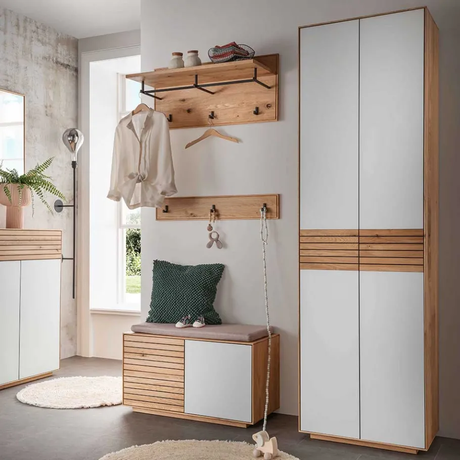 Best Wohnen Garderobenschrank aus Asteiche Massivholz - Zonga