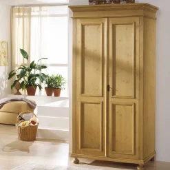 Outlet Wohnen Garderobenschrank Melessa aus Fichte Massivholz