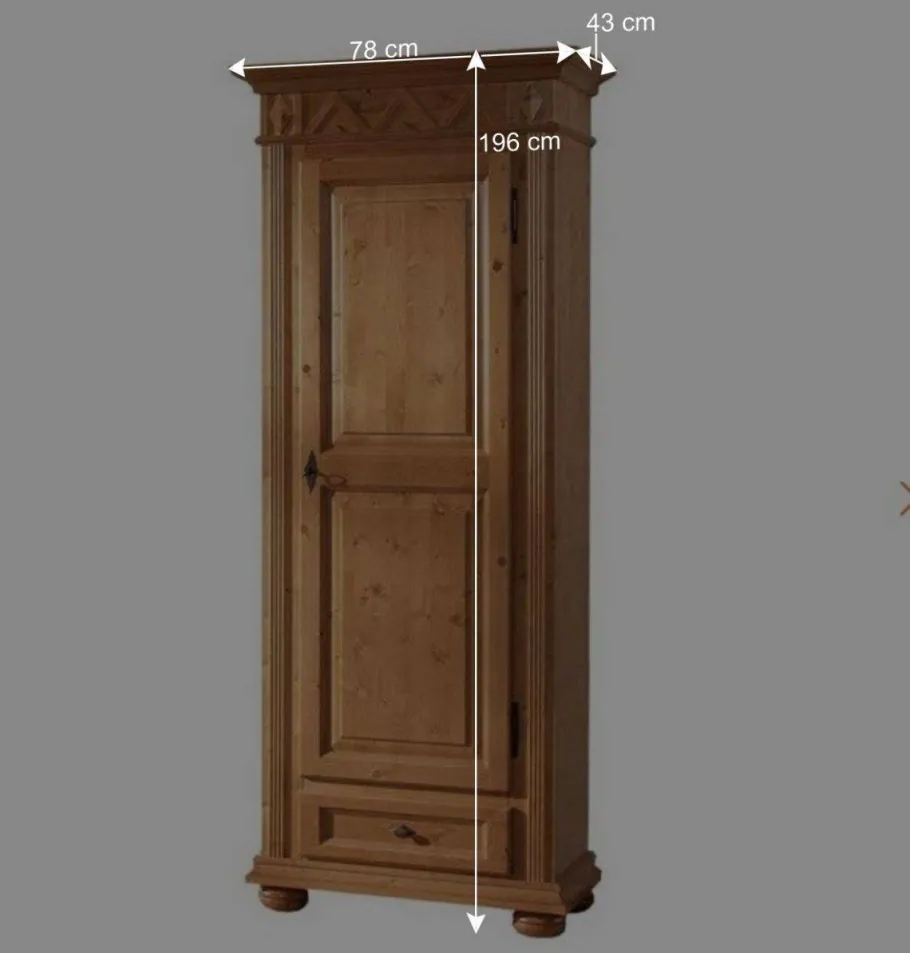 Hot Wohnen Garderobenschrank Terezza aus Fichte Massivholz