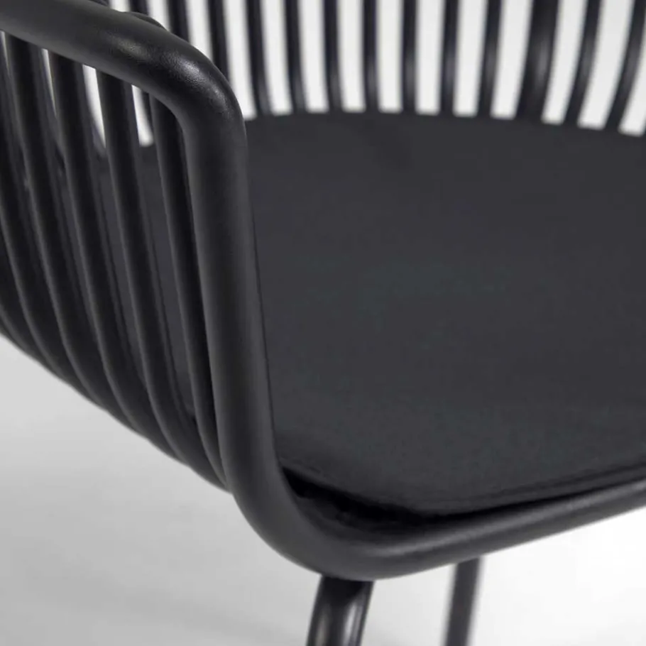Online Wohnen Garten Armlehnenstühle in Schwarz - Combo (4er Set)