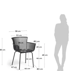 Online Wohnen Garten Armlehnenstühle in Schwarz - Combo (4er Set)