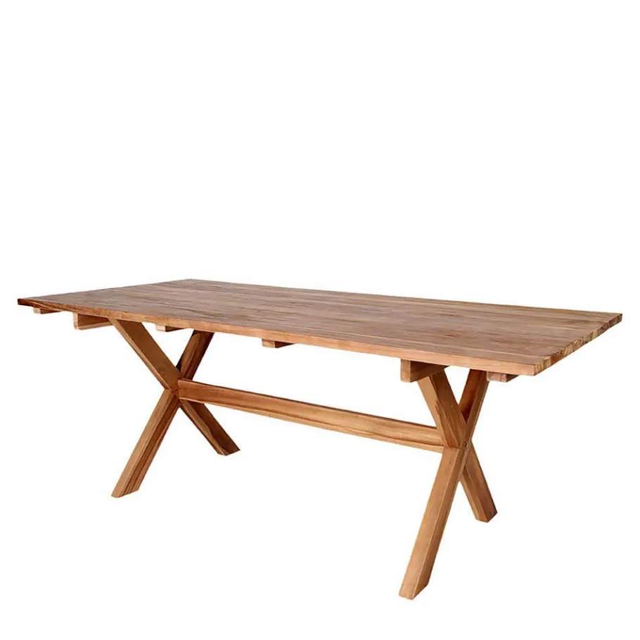 Hot Wohnen Garten Essgruppe mit Holztisch - Waronka (siebenteilig)