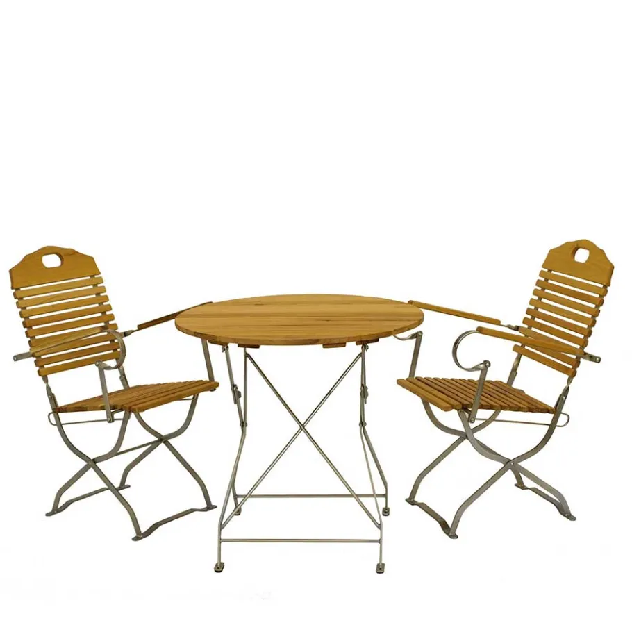 New Wohnen Garten Klapptisch & 2 Klappstühle - National (dreiteilig)