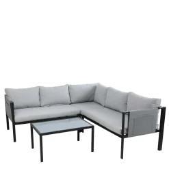 Online Wohnen Garten Lounge Set mit vier Sitzplätzen - Emeziano (zweiteilig)