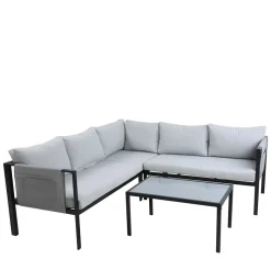 Online Wohnen Garten Lounge Set mit vier Sitzplätzen - Emeziano (zweiteilig)