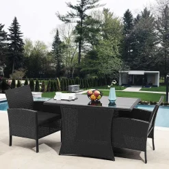 Sale Wohnen Garten Sitzgruppe aus grauem Polyrattan - Ambon (dreiteilig)