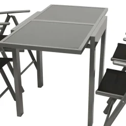 Online Wohnen Garten Tischgruppe mit Klappstühlen - Arno (fünfteilig)