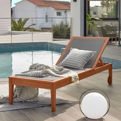 Discount Wohnen Gartenliege auf Rollen aus Eukalyptusholz - Promo