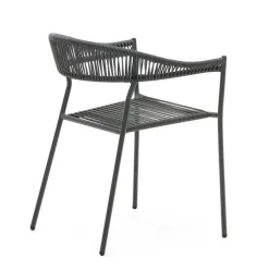 New Wohnen Gartenstuhl aus Geflecht und Stahl - Lavinaia (4er Set)