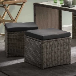 Wohnen Gartentisch Gruppe aus Polyrattan - Hongkong (fünfteilig)