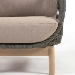 Outlet Wohnen Geflecht Loungesessel in Dunkelgrün - Casimiro (2er Set)