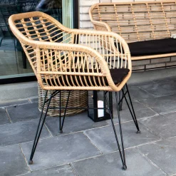 New Wohnen Geflecht Stühle in Beige Rattan - Ambo (2er Set)