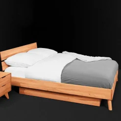 New Wohnen Geöltes Kernbuche Bett 210cm lang - Junola III