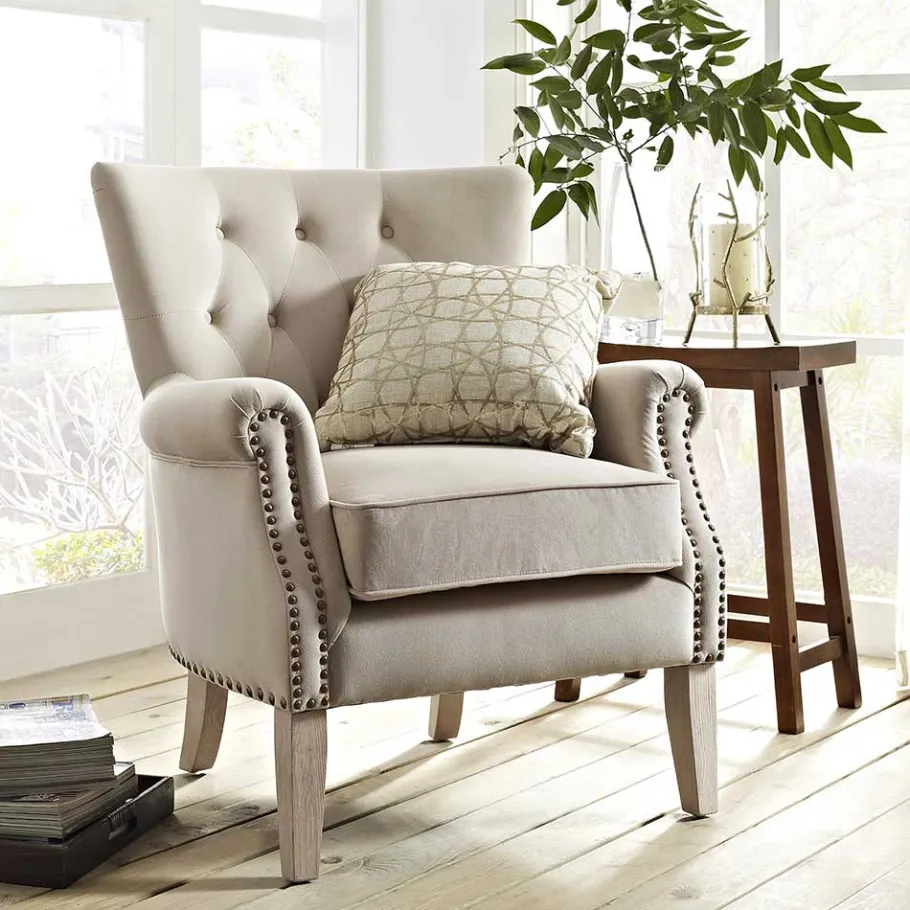 Clearance Wohnen Gemütlicher Polstersessel in Beige - Halolas