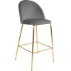 Sale Wohnen Gepolsterter Barhocker mit Lehne in Grau - Lennlo (2er Set)