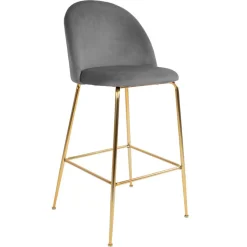 Sale Wohnen Gepolsterter Barhocker mit Lehne in Grau - Lennlo (2er Set)