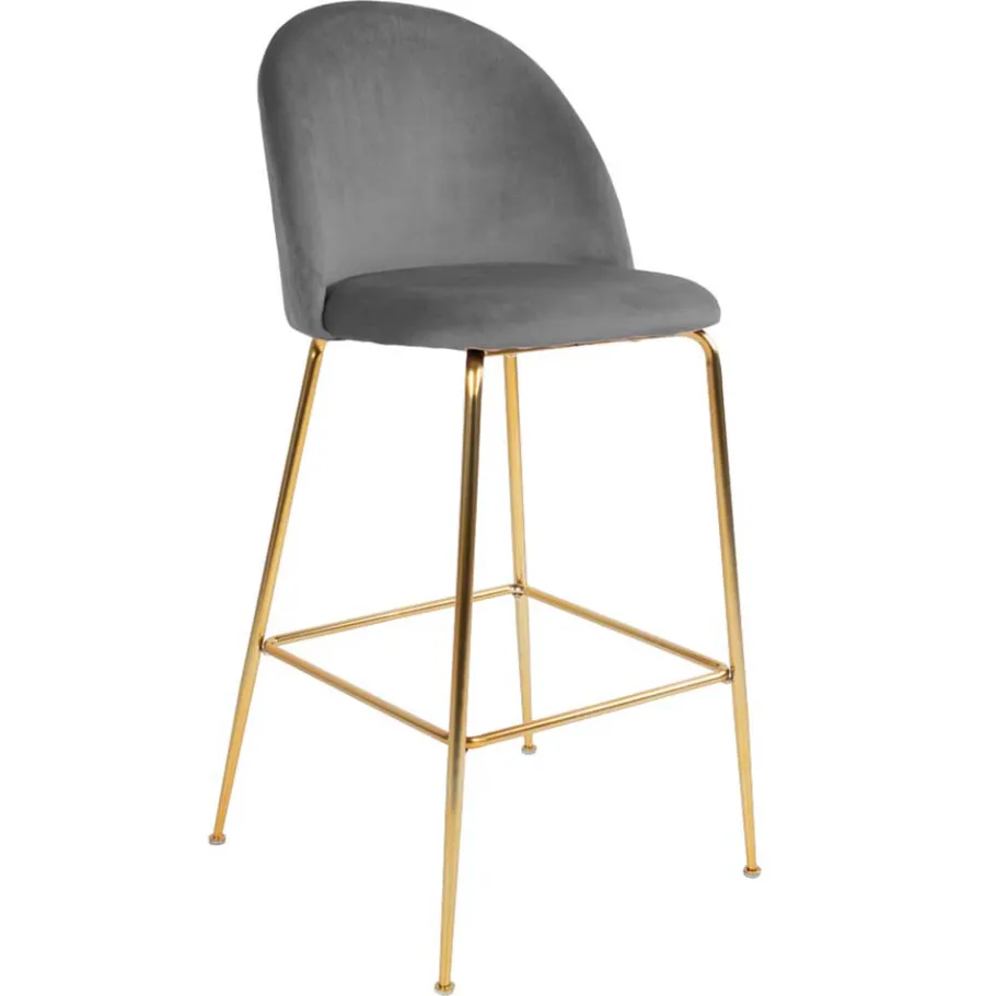 Sale Wohnen Gepolsterter Barhocker mit Lehne in Grau - Lennlo (2er Set)