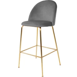 Sale Wohnen Gepolsterter Barhocker mit Lehne in Grau - Lennlo (2er Set)