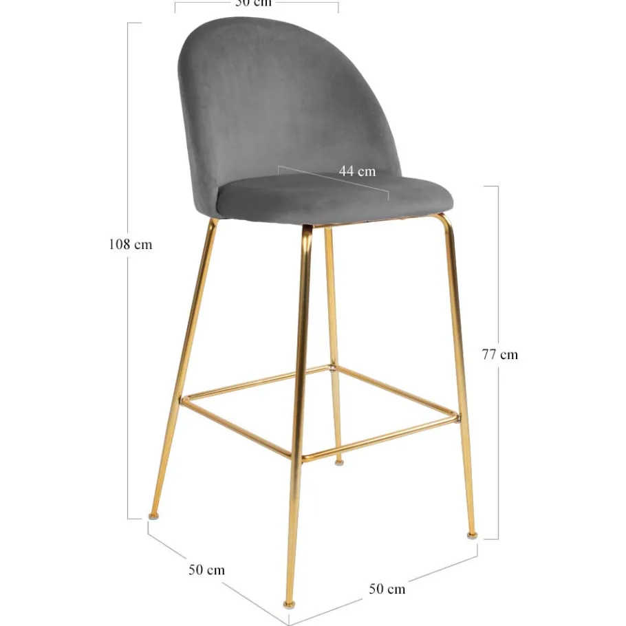 Sale Wohnen Gepolsterter Barhocker mit Lehne in Grau - Lennlo (2er Set)