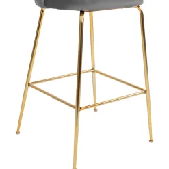 Sale Wohnen Gepolsterter Barhocker mit Lehne in Grau - Lennlo (2er Set)